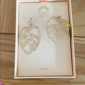 Brass Leaf Earrings NWT
